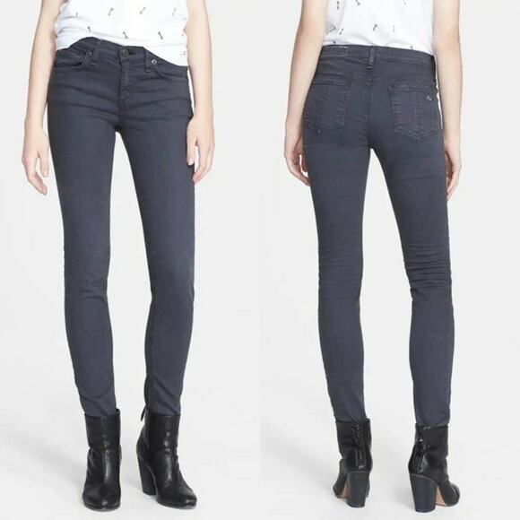 rag & bone Distressed Charcoal Stretch Skinny Jeans Size 25 - Picture 7 of 9